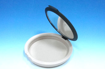 Round and White Blush Container With Mirror PH715